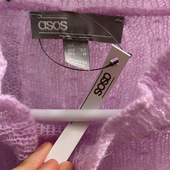 Asos pink see through knit sweater size 0 - Picture 3 of 3